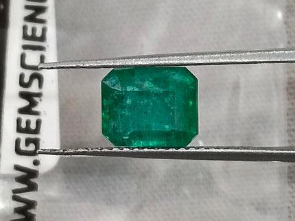Zambian Emerald 1.97ct Certified Natural Medium Deep Green Octagon Cut Gemstone