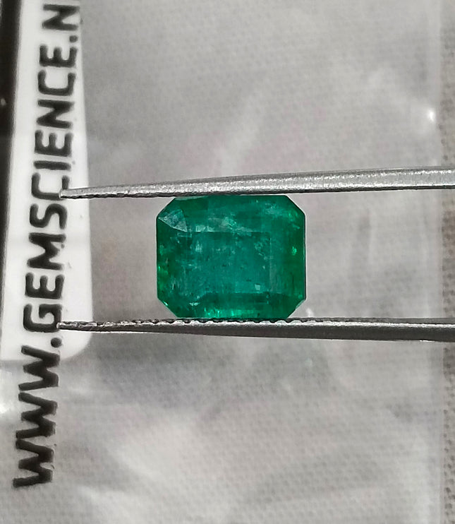Zambian Emerald 1.97ct Certified Natural Medium Deep Green Octagon Cut Gemstone