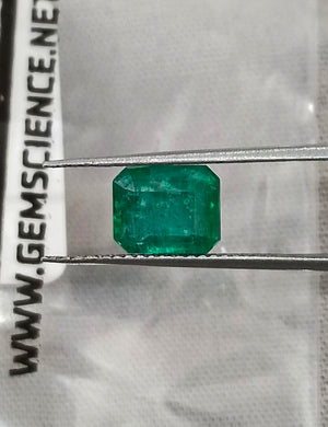 Zambian Emerald 1.97ct Certified Natural Medium Deep Green Octagon Cut Gemstone