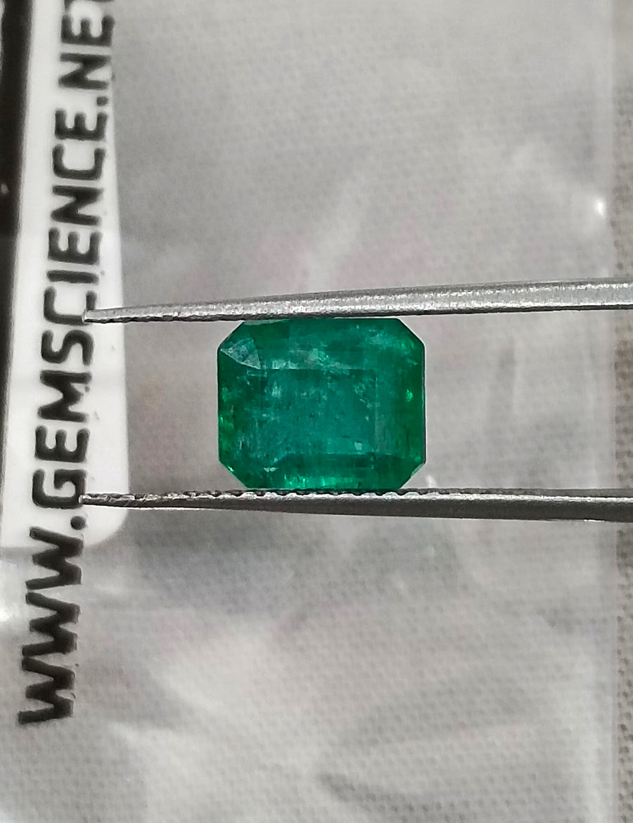 Zambian Emerald 1.97ct Certified Natural Medium Deep Green Octagon Cut Gemstone