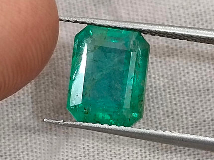 3.03ct Zambian Emerald, Certified Medium Green Octagon Cut Loose Gemstone