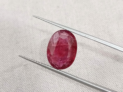 3.42ct Untreated Natural Mozambique Ruby Merlot Red Oval Cut Loose Stone