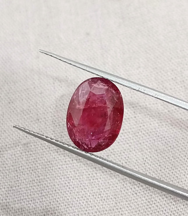3.42ct Untreated Natural Mozambique Ruby Merlot Red Oval Cut Loose Stone