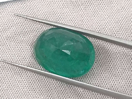 Zambian Emerald 10.49ct Certified Natural Deep Forest Green Oval Cut Stone