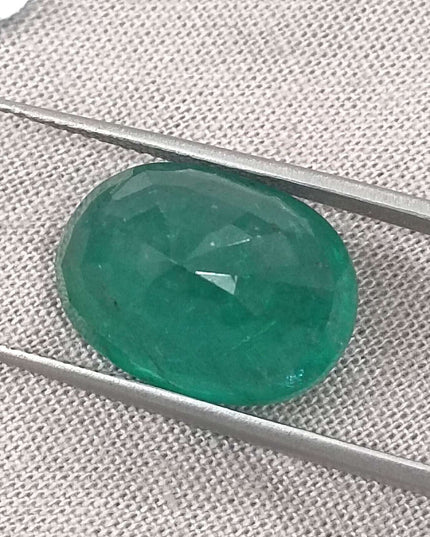 10.50ct Zambian Emerald, Deep Forest Green Oval Cut Natural Loose Gemstone.