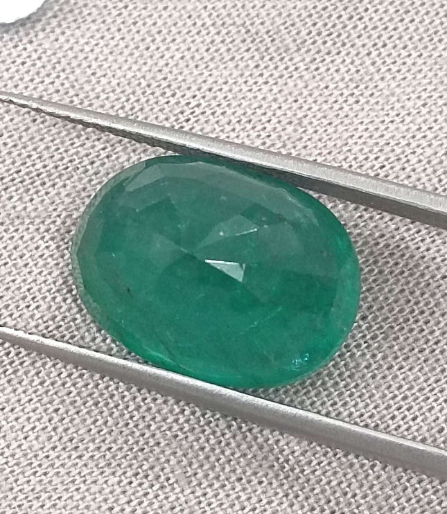 Zambian Emerald 10.49ct Certified Natural Deep Forest Green Oval Cut Stone
