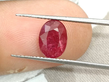 1.74ct Unheated Mozambique Ruby SGL Certified Wine Red Oval Cut Loose Gemstone