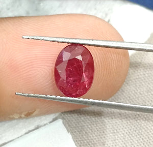 1.74ct Unheated Mozambique Ruby SGL Certified Wine Red Oval Cut Loose Gemstone