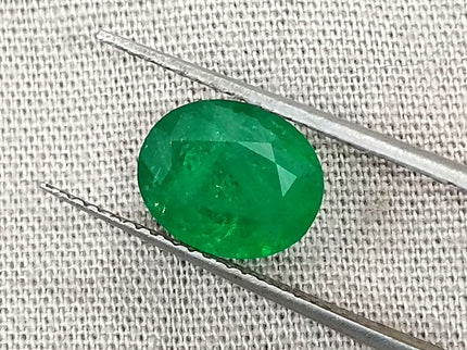 Vivid Green 1.95ct Zambian Emerald, Certified Natural Oval Cut Loose Stone
