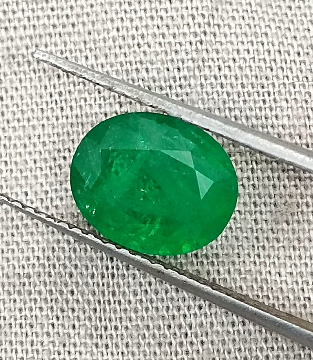Vivid Green 1.95ct Zambian Emerald, Certified Natural Oval Cut Loose Stone