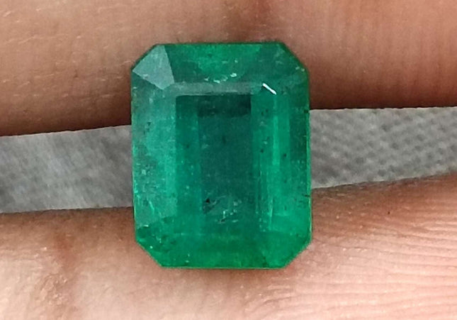 GSI Certified 1.87ct Medium Deep Green Zambian Emerald Minor Oiled Loose Gemstone