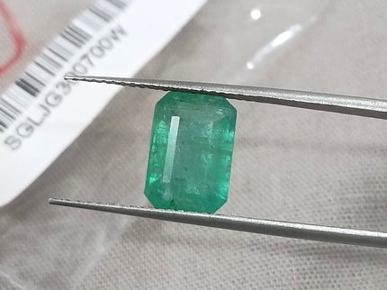 Russian Emerald 2.71ct Sea Green SGL Certified Octagon Cut Minor Oil Gemstone