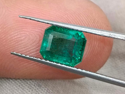 Zambian Emerald 1.80ct Certified Natural Medium Deep Green Octagon Cut Gemstone