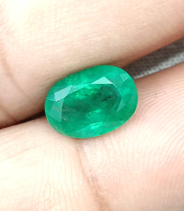2.26ct Emerald Natural Medium Velvet Green Oval Cut Loose Gemstone