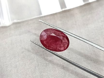 3.29ct Untreated Natural Mozambique Ruby Rasberry Red SGL Certified Oval Loose Gemstone