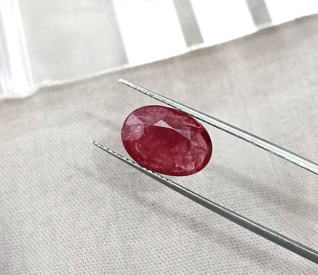 3.29ct Untreated Natural Mozambique Ruby Rasberry Red SGL Certified Oval Loose Gemstone