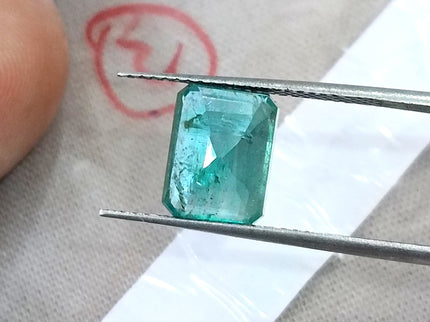 Natural Emerald 2.65ct SGL Certified Zambia Sea Green Octagon Cut Minor Oiled Gemstone
