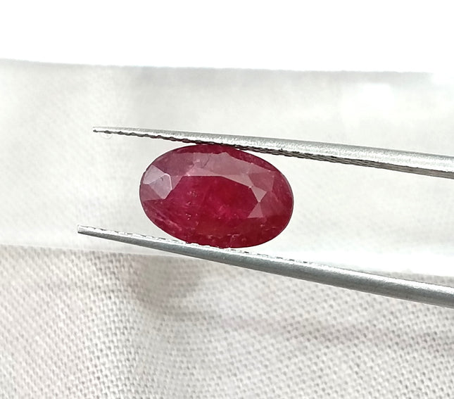 2.12ct Natural Ruby Unheated Mozambique SGL Certified Rasberry Red Oval Cut Loose Gemstone