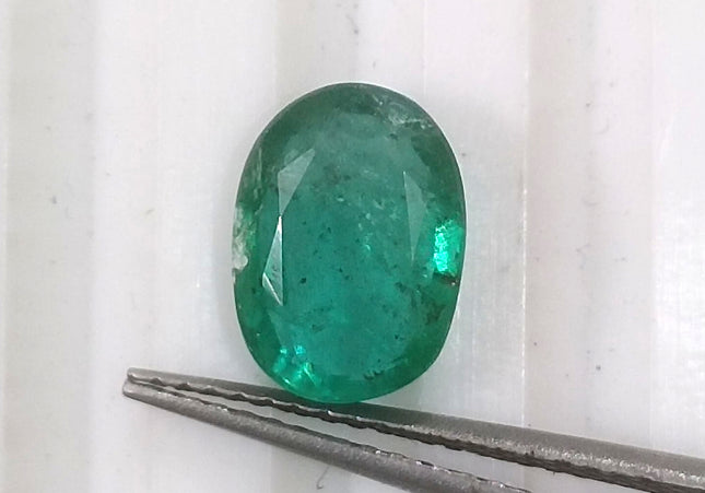 1.87ct GSI USA Certified Medium Deep Green Zambian Emerald Minor Oiled Loose Gemstone