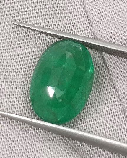GSI Certified 4.09ct Medium Green Natural Zambian Emerald Minor Oiled Loose Gemstone
