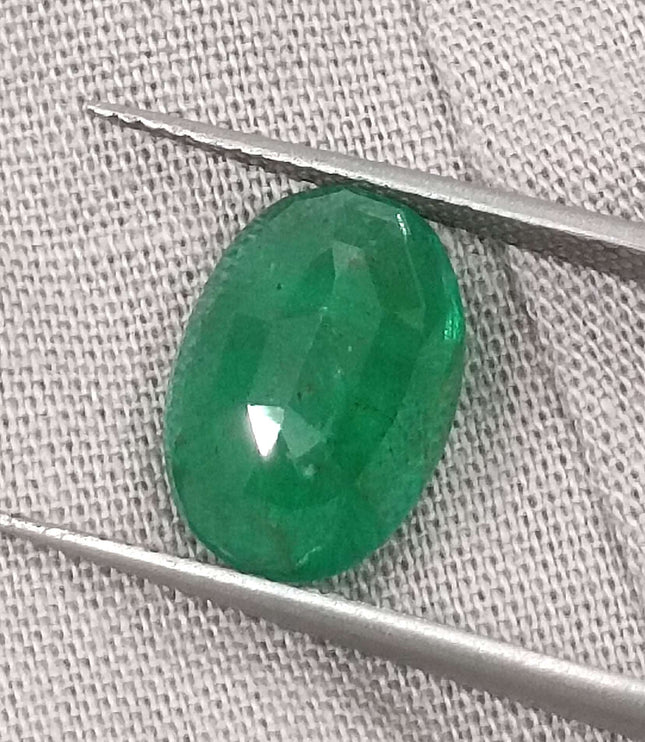 Zambian Emerald 4.09ct  Natural Certified Oval Cut Medium Green Loose Stone