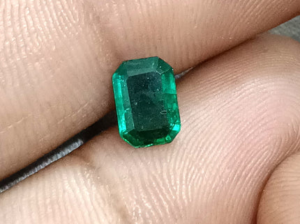 Natural Emerald 1.04ct SGL Certified Zambian Deep Green Minor Oiled Octagon Cut Loose Gemstone