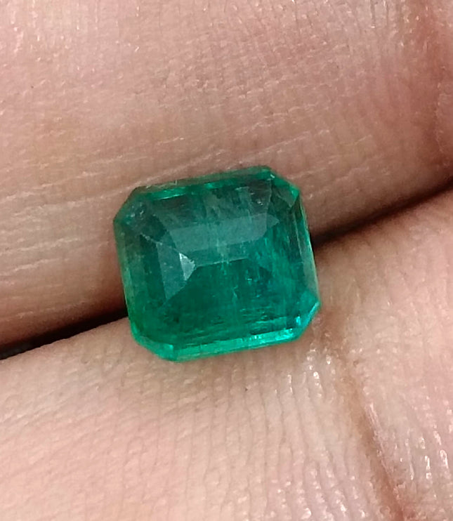 Zambian Emerald 1.87ct Natural Certified Deep Green Octagon Cut Gemstone