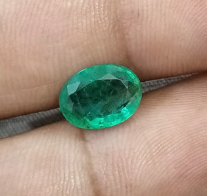 2.16ct Natural Zambian Emerald SGL Certified Medium Green Oval Cut Gemstone