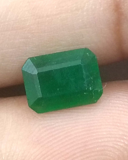 GSI USA Certified 1.68ct Deep Pure Green Natural Zambian Emerald Earth Mined Loose Gemstone