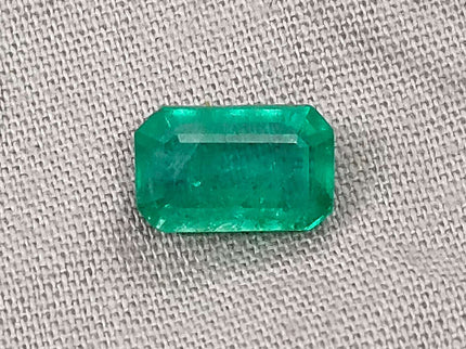 Panjshir Emerald 2.18ct Certified Medium Light Green Octagon Cut Loose Gemstone