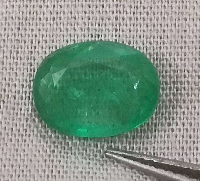 Zambian Emerald 2.34ct Certified Natural Vivid Green Oval Cut Loose Gemstone