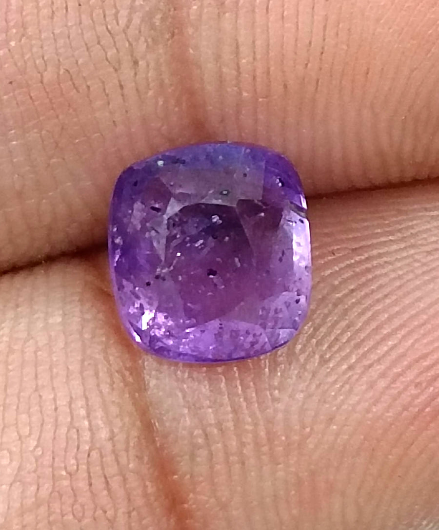 3.89ct Purple Sapphire, Certified Natural Unheated Sri Lanka Origin Cushion Cut Loose Gemstone
