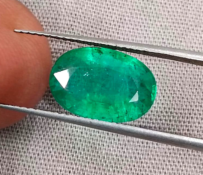 Swat Emerald 3.60ct Vivid Deep Green Natural Oval Cut Loose Gemstone