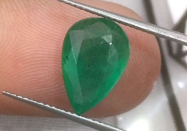 3.25ct GSI USA Certified Velvet Green Zambian Emerald Minor Oiled Loose Gemstone