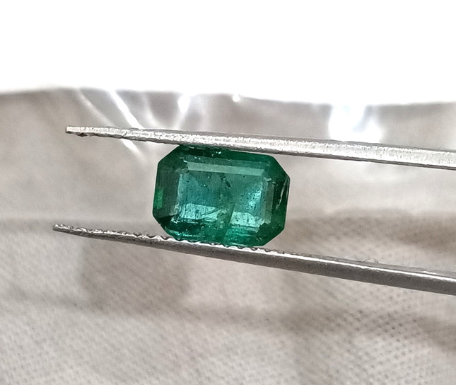 Natural Emerald 1.04ct SGL Certified Zambian Deep Green Minor Oiled Octagon Cut Loose Gemstone