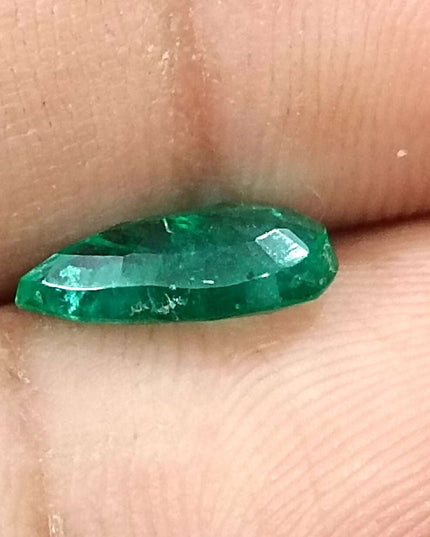 GSI Certified 1.33ct Deep Green Pear Cut Zambian Emerald Minor Oiled Loose Gemstone