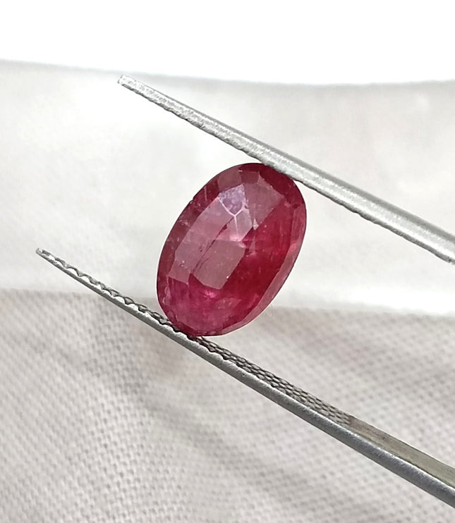 2.12ct Natural Ruby Unheated Mozambique SGL Certified Rasberry Red Oval Cut Loose Gemstone