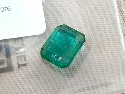 3.07ct Natural Emerald GSI Certified Medium Bluish Green Octagon Cut Gemstone