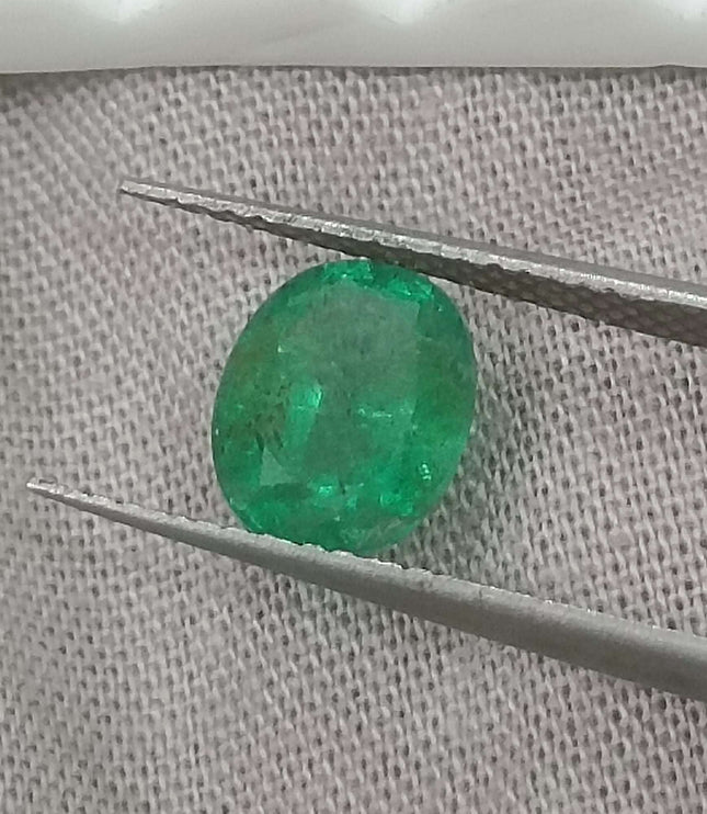 1.61ct Certified Natural Swat Emerald, Oval cut Loose Gemstone