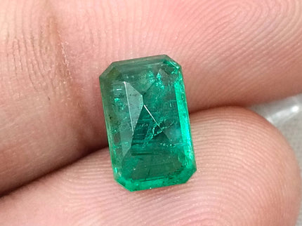 3.08ct Natural Emerald Medium Deep Green Zambian SGL certified Octagon Cut Gemstone