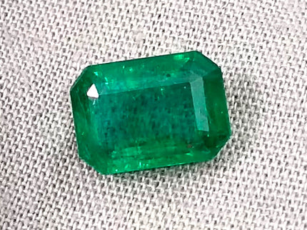 2.50ct High Quality Natural Emerald GSI Certified Vivid Deep Green Minor Oiled Gemstone