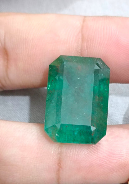 HUGE GSI Certified 36.95ct Deep Green Zambian Emerald , 100% Natural Earth Mined Gemstone