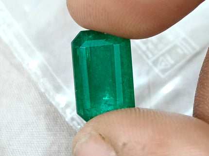 Zambian Emerald 10.36ct Natural Deep Velvet Green Octagon Cut Gemstone