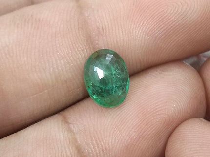 2.16ct Natural Zambian Emerald SGL Certified Medium Green Oval Cut Gemstone