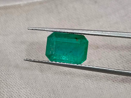 Zambian Emerald 1.70ct Certified Natural Deep Green Octagon Cut Gemstone