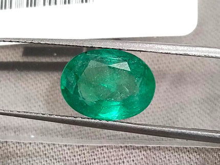 2.68ct Natural Emerald GSI Certified Medium Green Oval Cut Stone