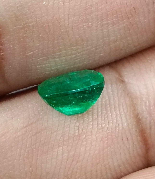 Panjshir Emerald 2.07ct Vivid Medium Deep Green Certified Natural Cushion Cut Loose Gemstone