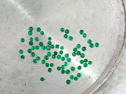 1.32ct Calibrated Panjshir Emerald Lot mm sizes Bright Spring Green Round Cut Loose Gemstones