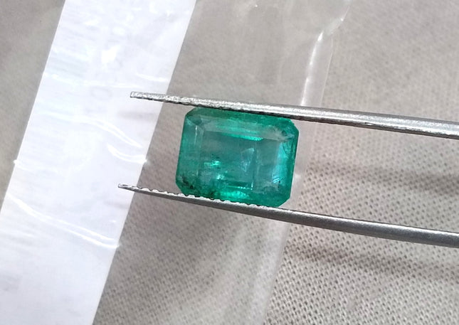 Natural Emerald 2.65ct SGL Certified Zambia Sea Green Octagon Cut Minor Oiled Gemstone