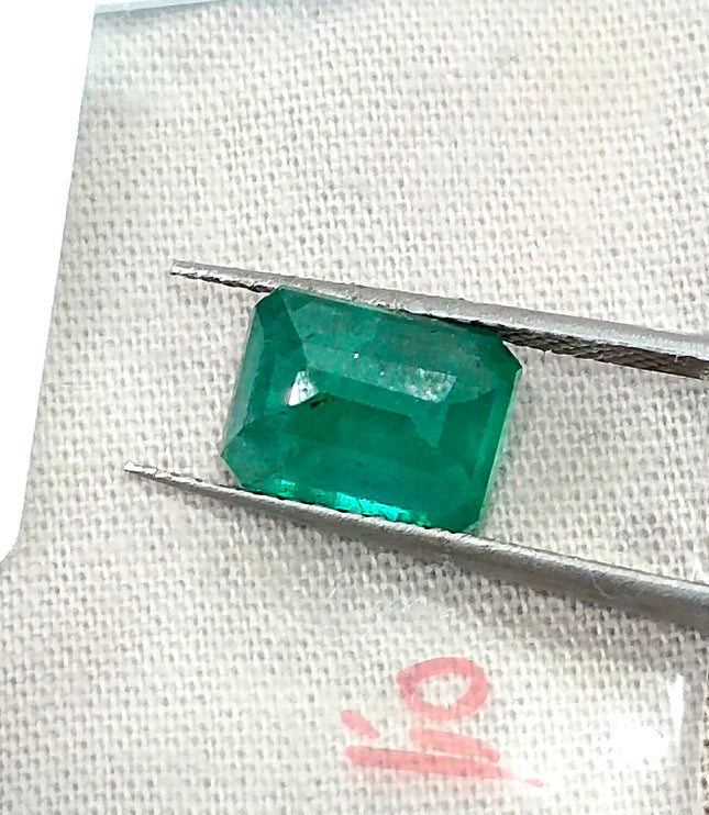 2.20ct Natural Emerald GSI Certified Deep Green Octagon Cut Loose Gemstone